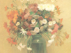 Vaso di vetro con fiori di campo